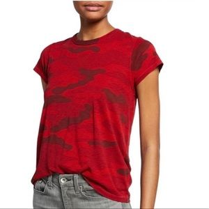 NWT Rag & Bone Red Camo Print Short Sleeve Top - S
